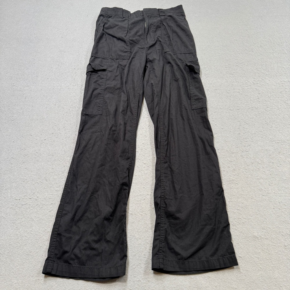 Refuge Cargo Pants Women's Medium Black Wide Leg Relaxed Fit Utility Streetwear